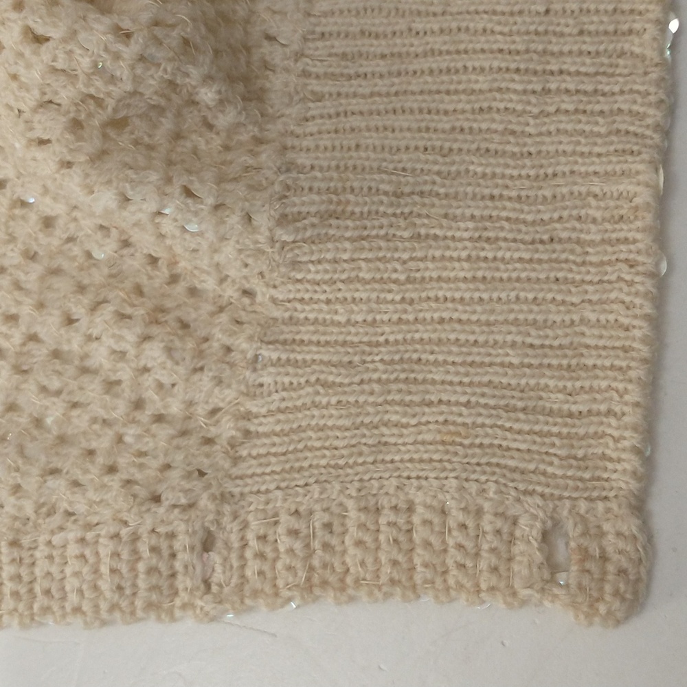 Vintage Sequin Cardigan Sweater 50s or Earlier Made In Italy Cream Iridescent - Picture 14 of 14
